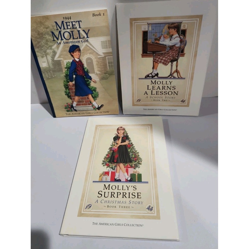 American Girl Molly Books 1-3 Set Meet Molly Learns Lesson Surprise 1944 Series